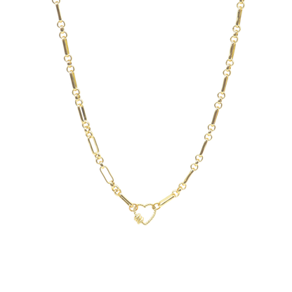 Transparent view of the Gold Anna Necklace with Heart Bella Carabiner