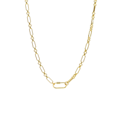 Transparent view of the Gold Anna Necklace with Piper Carabiner