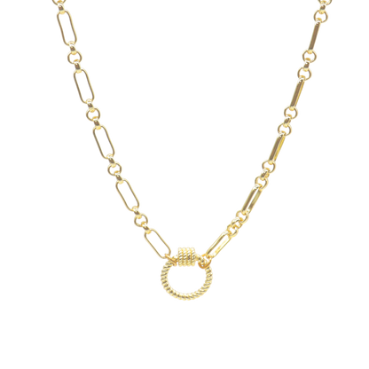 Transparent view of the Gold Anna Necklace with Round Bella Carabiner
