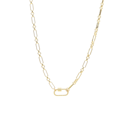 Transparent view of the Gold Anna Necklace with Bella Carabiner