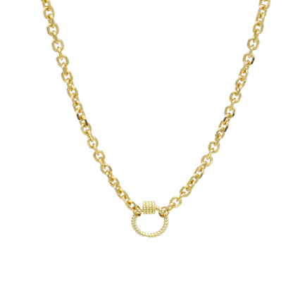 Transparent view of the Gold Jamesyn Necklace with Round Bella Carabiner