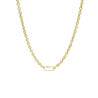 Transparent view of the Gold Jamesyn Necklace with Piper Carabiner 