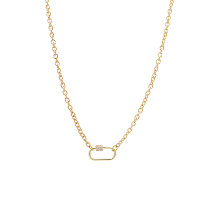 Transparent view of the Gold Ruth Necklace With Large Gabi Carabiner