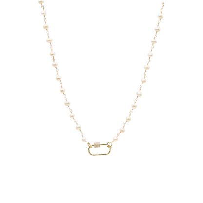 Gold Beth Charm Necklace with Large Gabi Carabiner