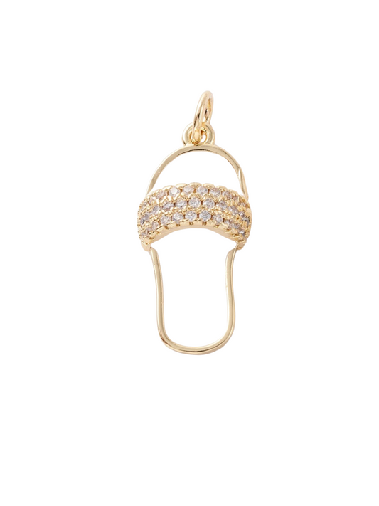 White and Cubic Zirconia Flip-Flop Charm