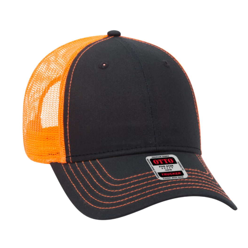 Black and Orange Trucker Hat