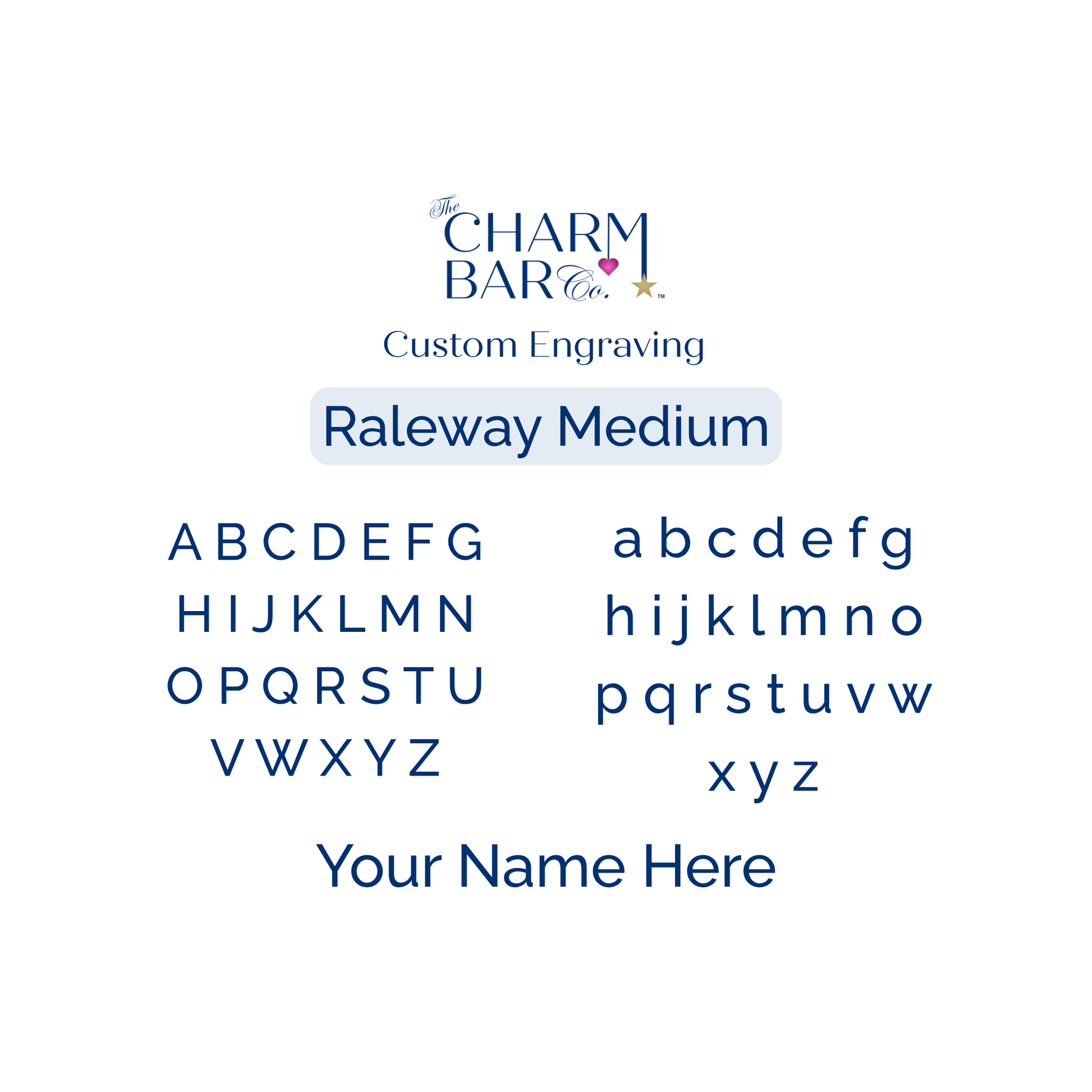 Engraving options raleway medium