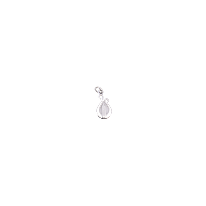 Silver lyre charm on a transparent background