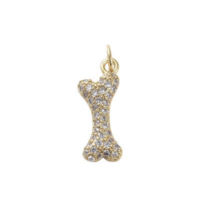 Front of the Gold "Give a Dog a Bone" Charm