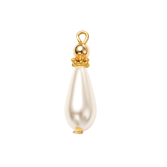 Pearl Vintage Teardrop Charm