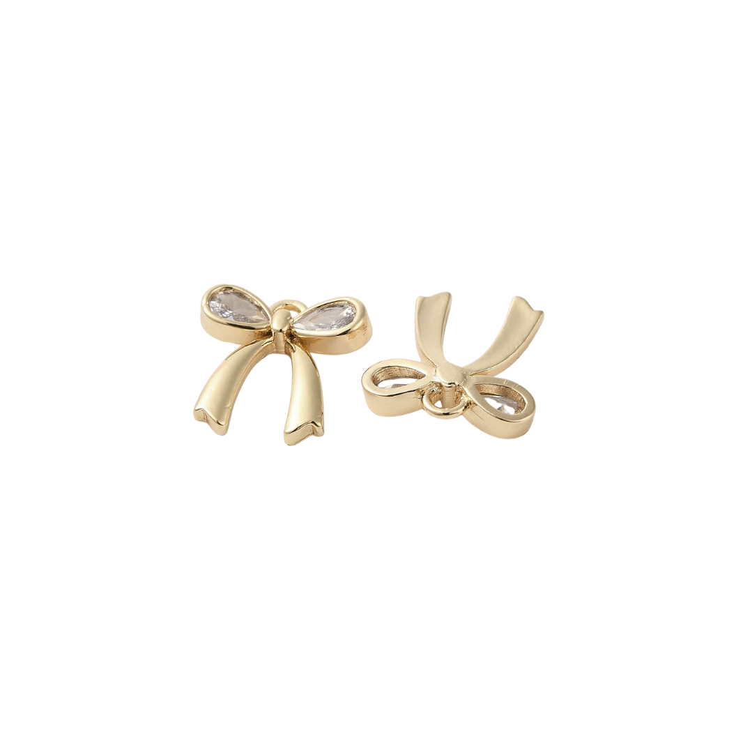 Gold Diamond Bow Charm